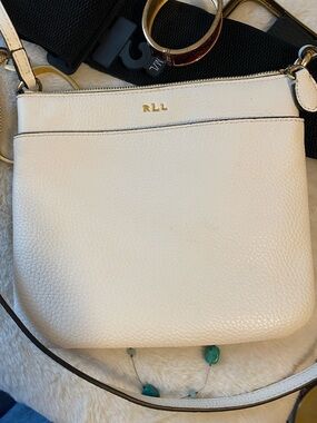 Ralph Lauren White Vegan Leather Crossbody